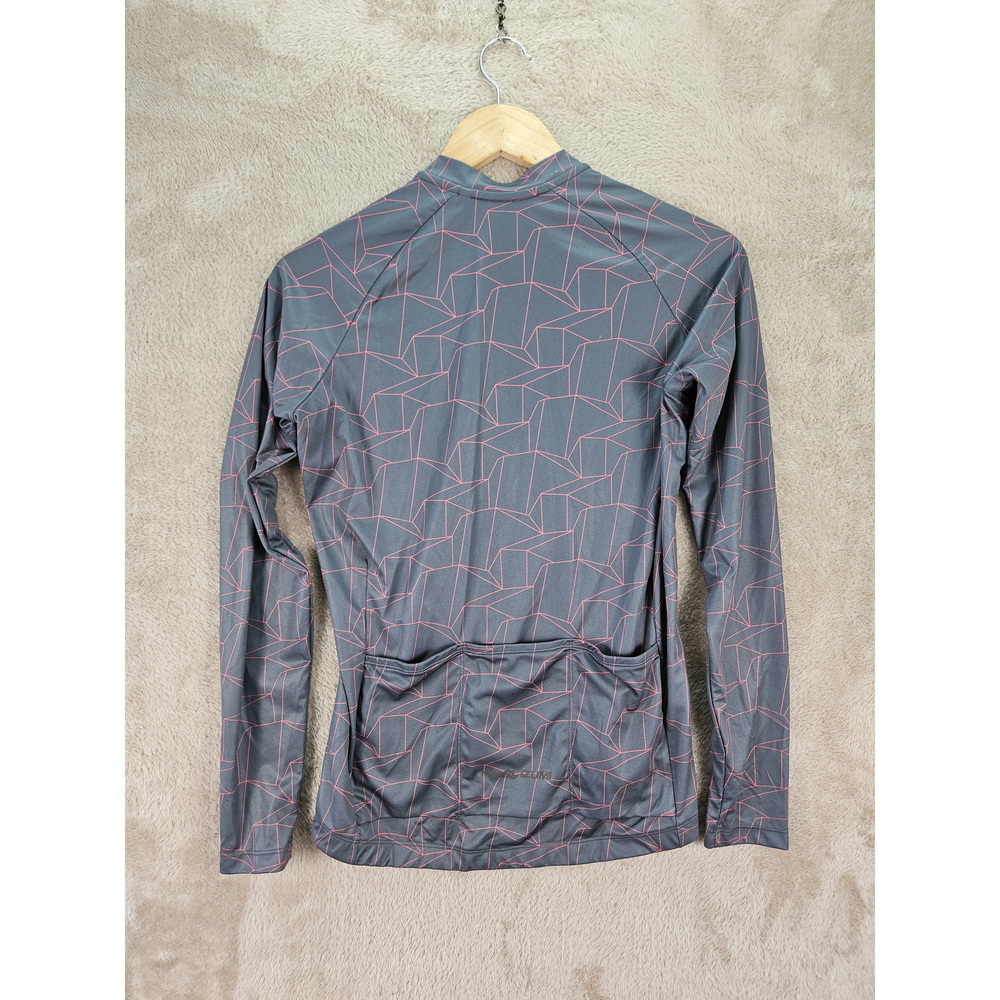 PEARL iZUMi Women's Attack Long Sleeve Cycling Jersey Gray Geometric Origami - Picture 9 of 10